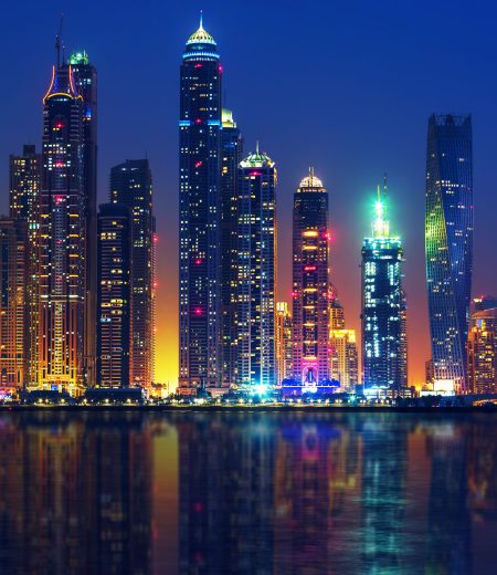 View of Dubai by night, UAE